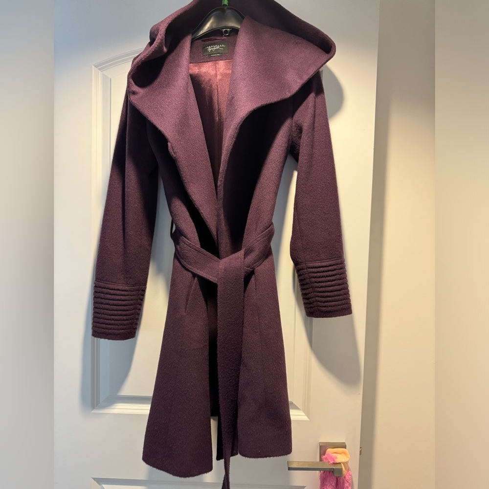 Sentaler coat. Shawl wrap color with hood